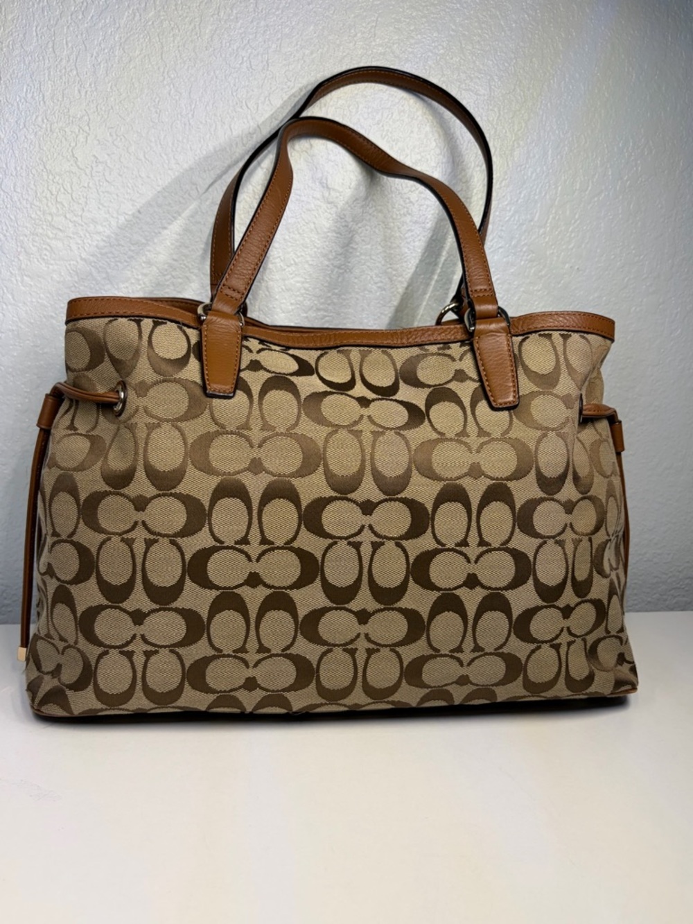 Coach Stripe Drawstring Carryall Shoulder Bag - Picture 4 of 16